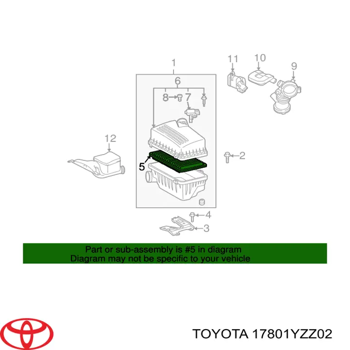 17801YZZ02 Toyota filtr powietrza