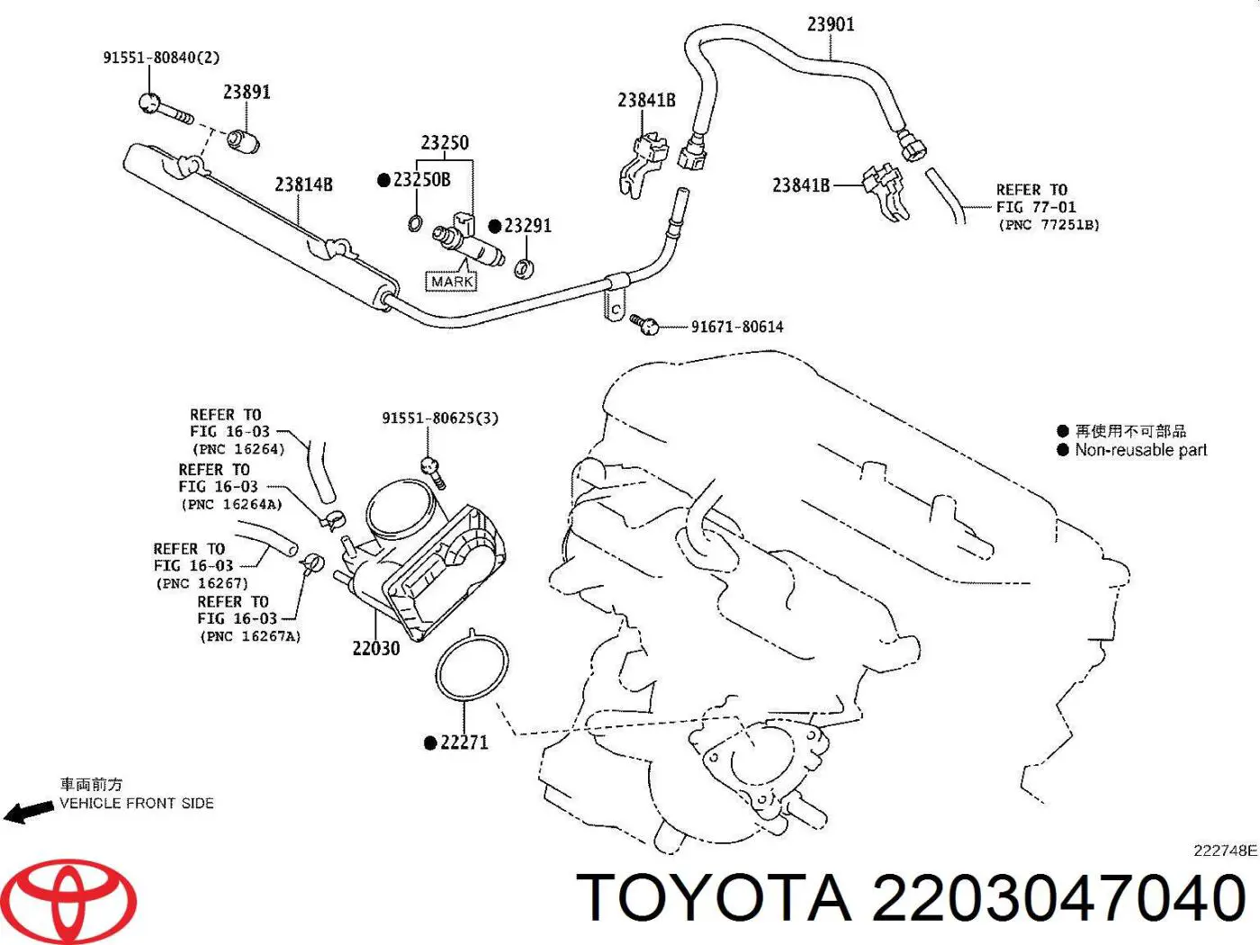 Przepustnica, komplet Toyota 2203047040 cena, od 103,86 USD