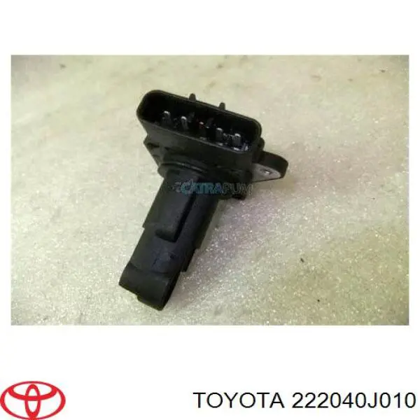 Do koszyka 222040J010 Toyota Czujnik przepływu powietrza, przepływomierz powietrza M.A.F.