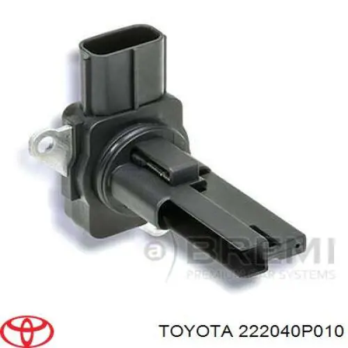 Do koszyka 222040P010 Toyota Czujnik przepływu powietrza, przepływomierz powietrza M.A.F.