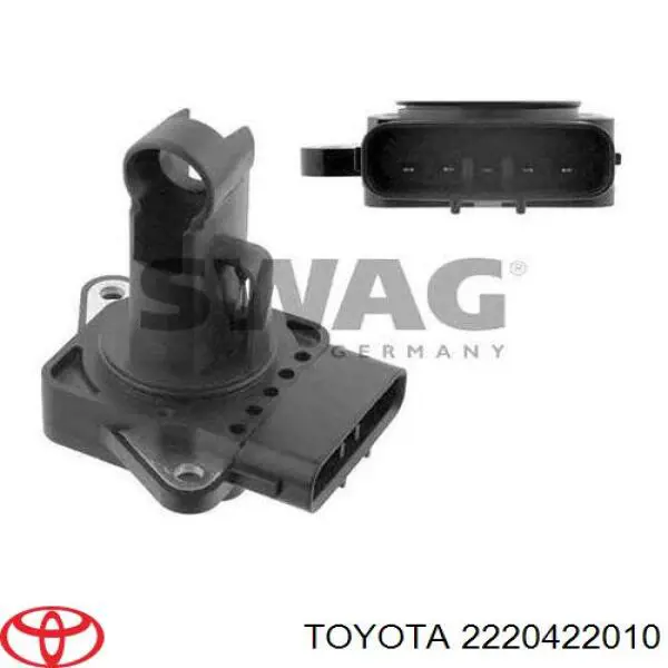 2220422010 Toyota Czujnik przepływu powietrza, przepływomierz powietrza M.A.F.