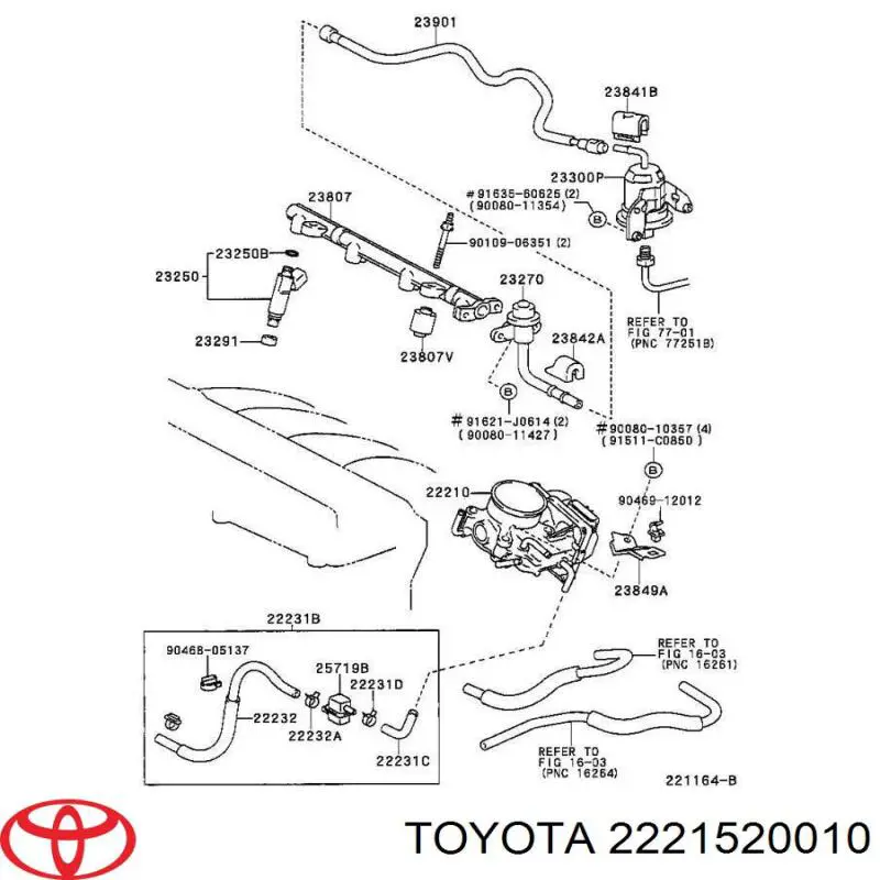 2221520010 Toyota Uszczelka zaworu (regulatora) biegu jałowego