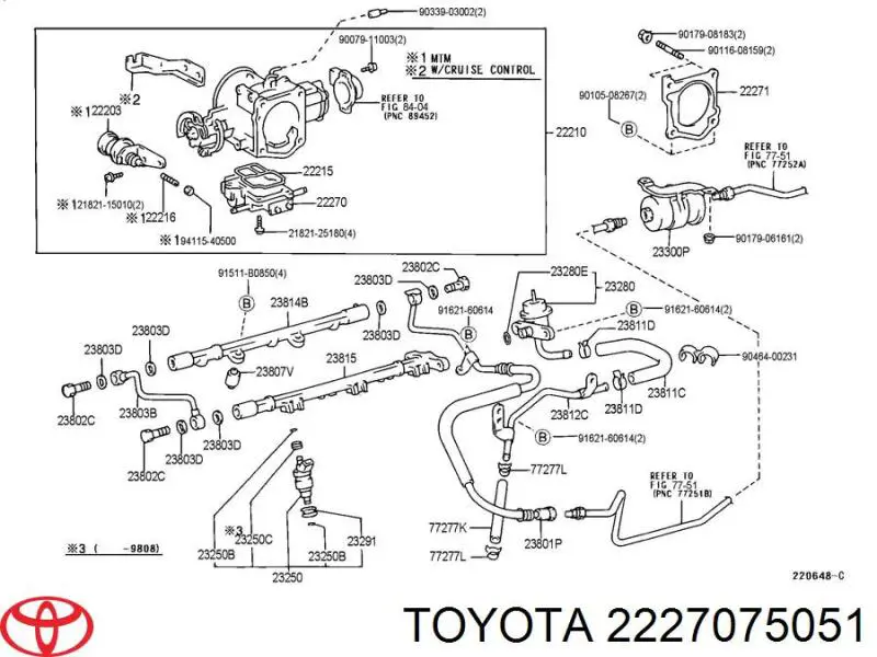 2227075051 Toyota Regulator biegu jałowego