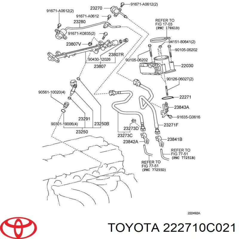 Uszczelka przepustnicy Toyota 222710C021 cena, od 5,33 USD