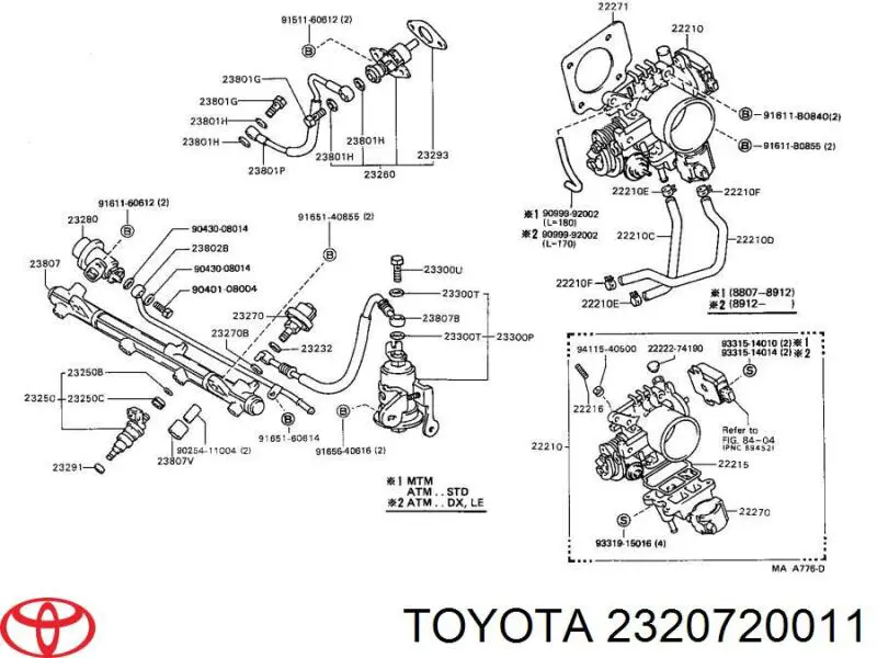 Regulator ciśnienia paliwa w listwie paliwowej Toyota 2320720011 cena, od 66,32 USD