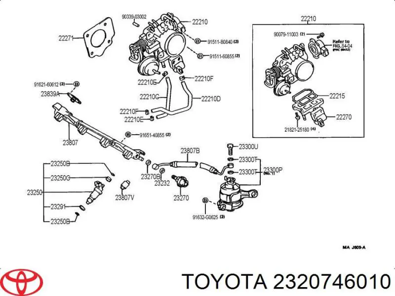 Regulator ciśnienia paliwa w listwie paliwowej Toyota RAV4 I Cabrio (SXA 10)