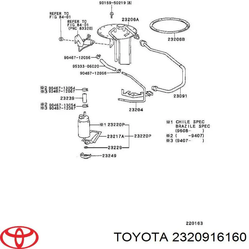 2320916160 Toyota Wtryskiwacz paliwa