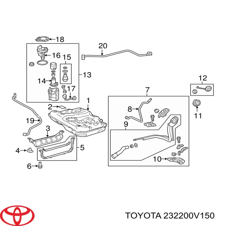 Pompa paliwa elektryczna zanurzeniowa Toyota 232200V150 cena, od 59,08 USD