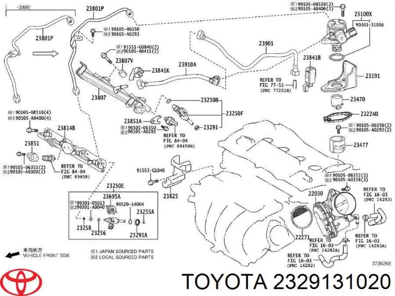 2329131020 Toyota Pierścień uszczelniający wtryskiwacza