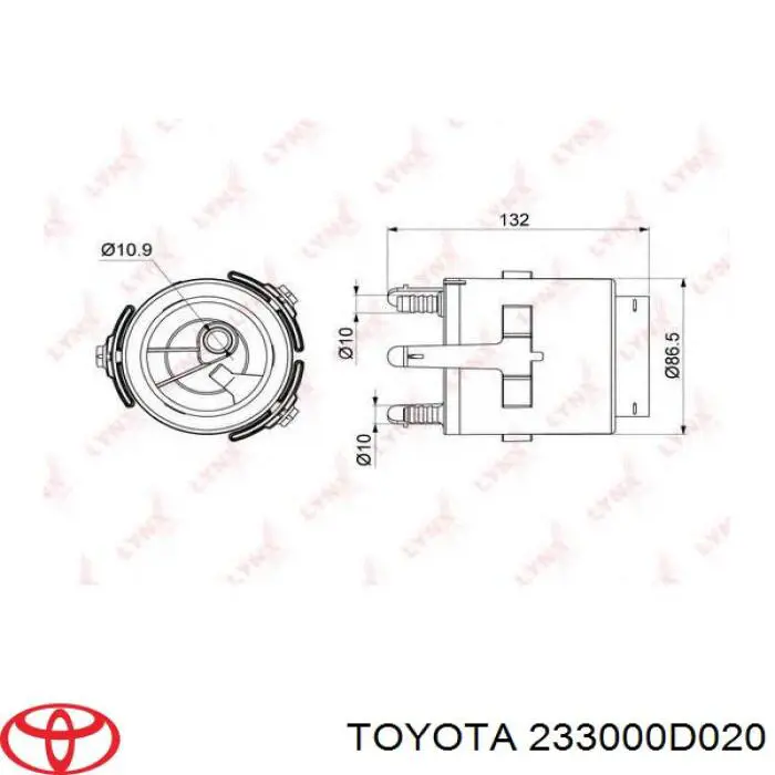 Do koszyka 233000D020 Toyota Filtr paliwa