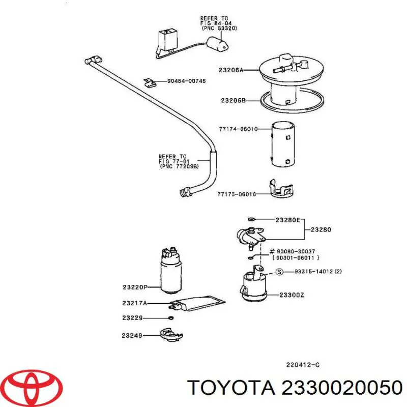 Filtr paliwa Toyota 2330020050 cena, od 120,60 USD