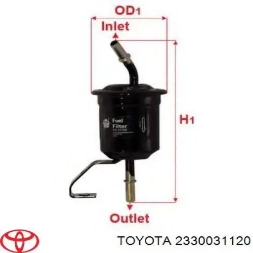 2330031120 Toyota Filtr paliwa