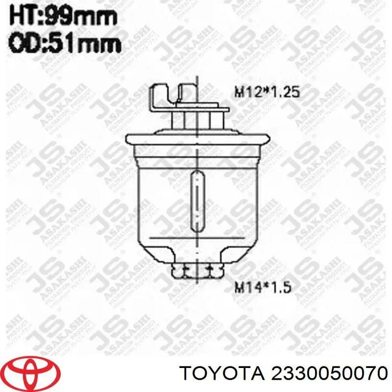 Do koszyka 2330050070 Toyota Filtr paliwa