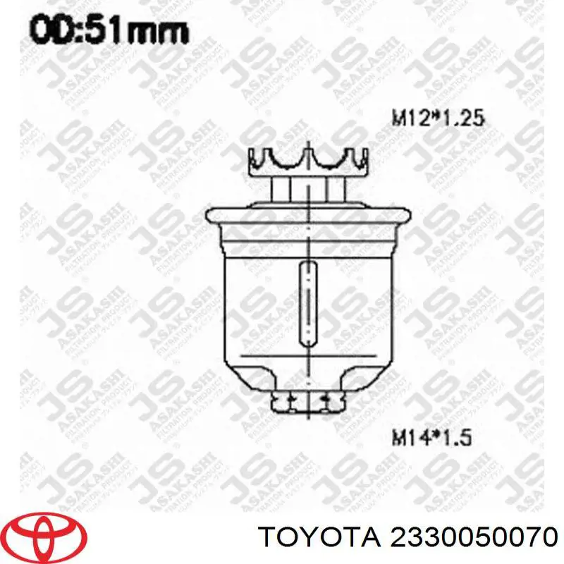 Filtr paliwa 2330050070 Toyota