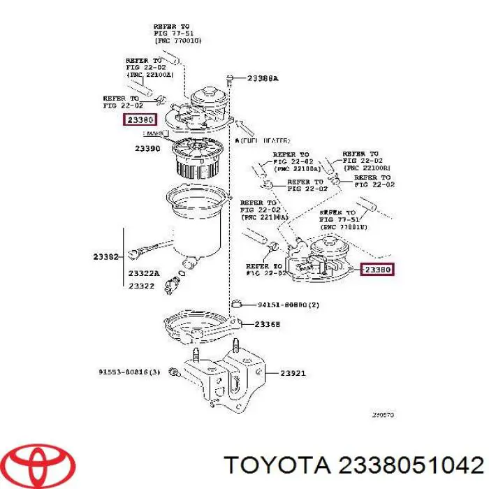 Pokrywa obudowy filtra paliwa Toyota 2338051042 cena, od 60,04 USD