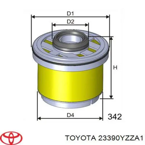 Filtr paliwa Toyota 23390YZZA1 cena, od 11,76 USD