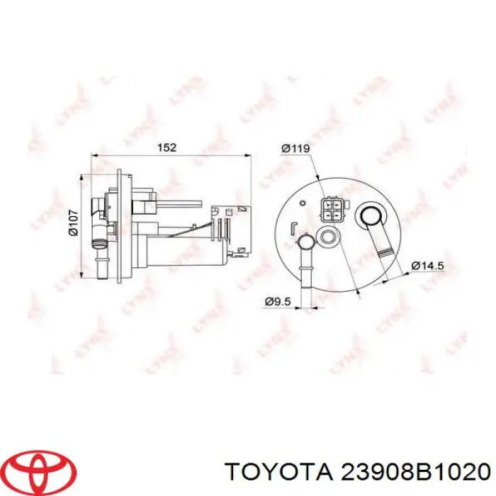 23908B1020 Toyota Filtr paliwa