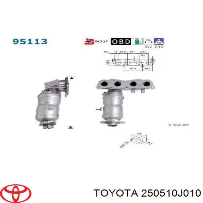 Konwerter-katalizator Toyota Yaris hatchback (P10) (1999 - 2005) cena, od 515,48 USD