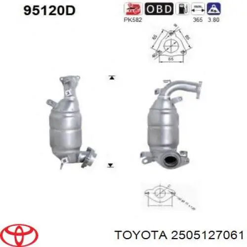 2505127061 Toyota Konwerter-katalizator
