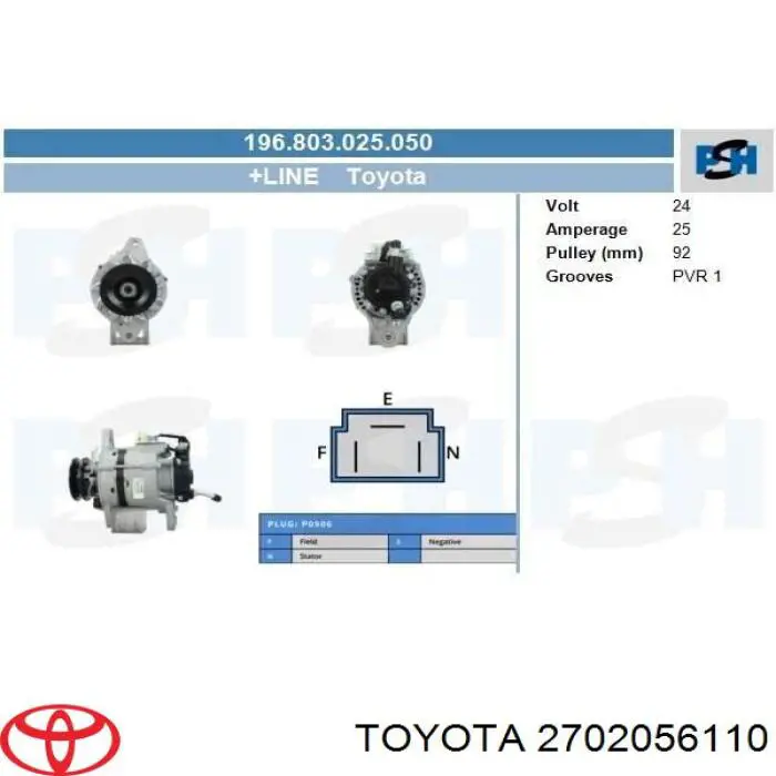 270207201084 Toyota alternator