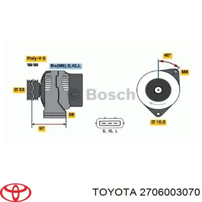 Alternator 2706003070 Toyota