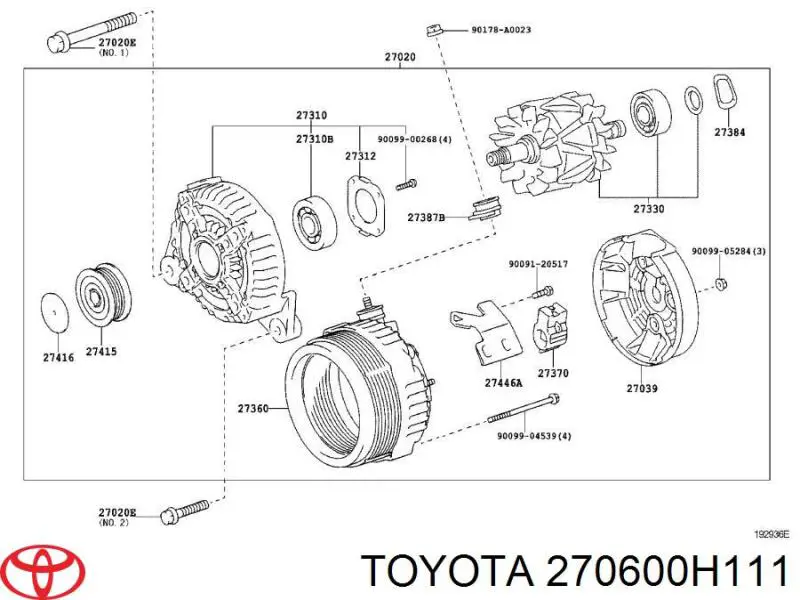 270600H111 Toyota alternator