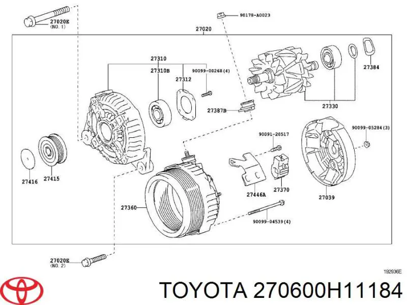 270600H11184 Toyota alternator