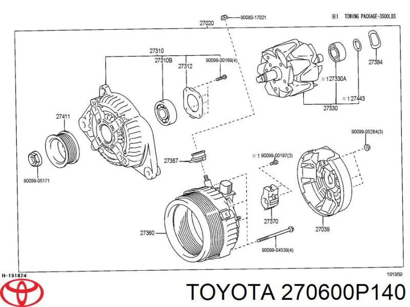 Alternator Lexus RX (U3_)