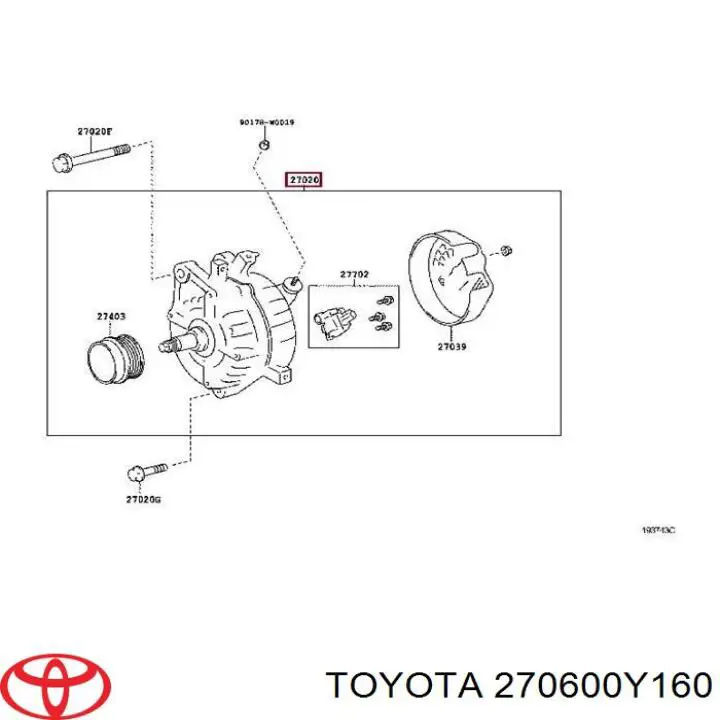 Alternator Toyota 270600Y160 cena, od 284,87 USD