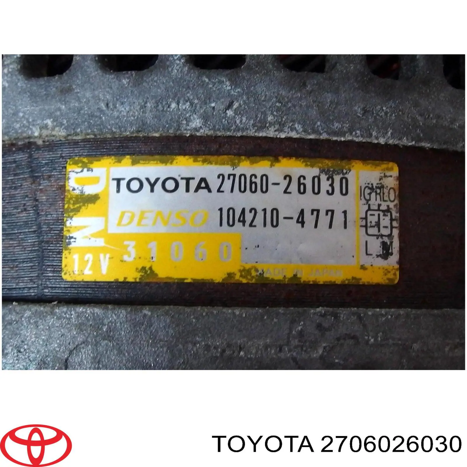 Alternator 2706026030 Toyota