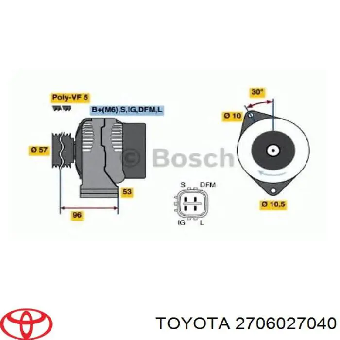 Alternator 2706027040 Toyota