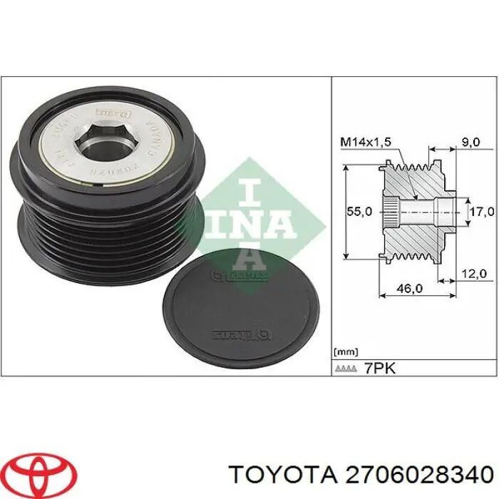 Alternator Toyota 2706028340 cena, od 159,12 USD