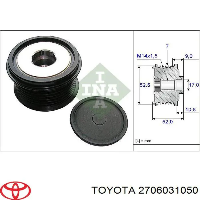 Do koszyka 2706031050 Toyota Alternator