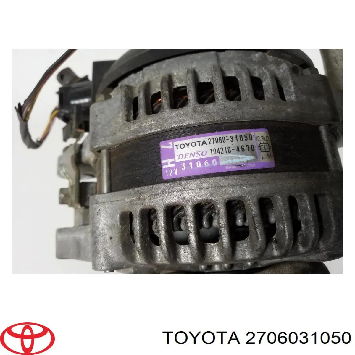 Alternator Toyota 2706031050 cena, od 287,28 USD