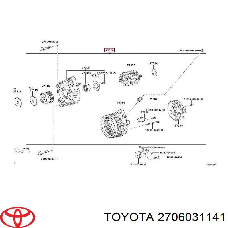 2706031141 Toyota Alternator