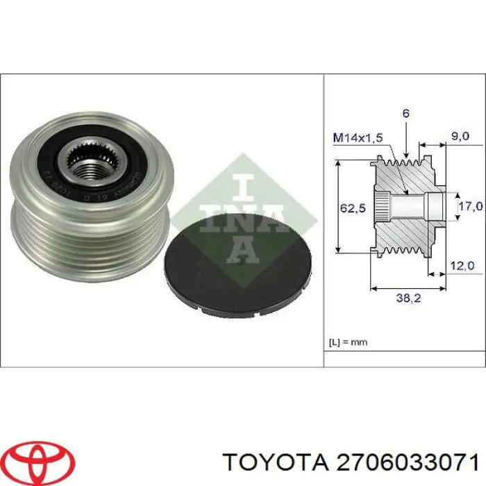 Do koszyka 2706033071 Toyota Alternator