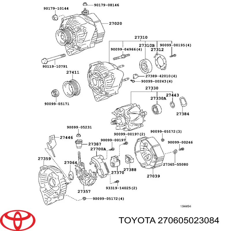 270605023084 Toyota alternator