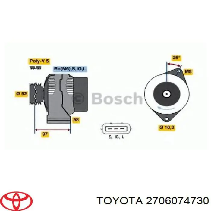 2706074730 Toyota alternator