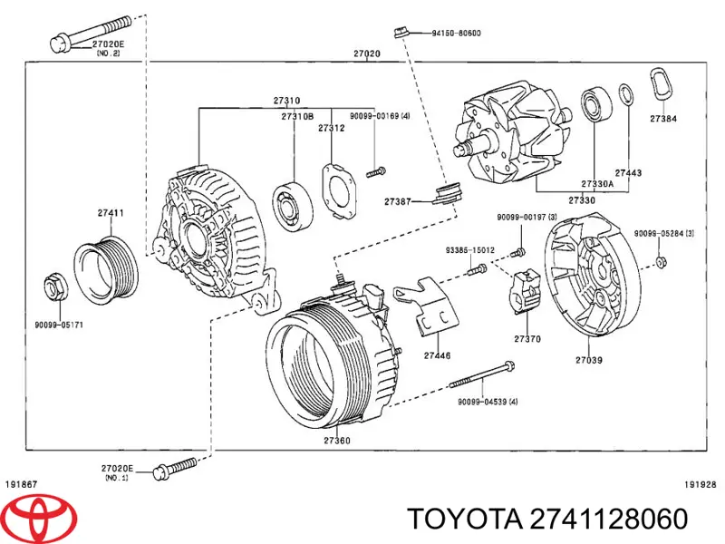 Koło pasowe alternatora do Toyota Avensis I T22