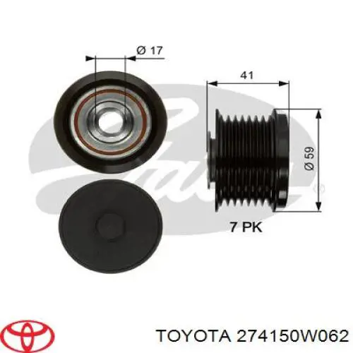 Do koszyka Koło pasowe alternatora Toyota Highlander II U4
