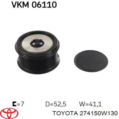 274150W130 Toyota Koło pasowe alternatora