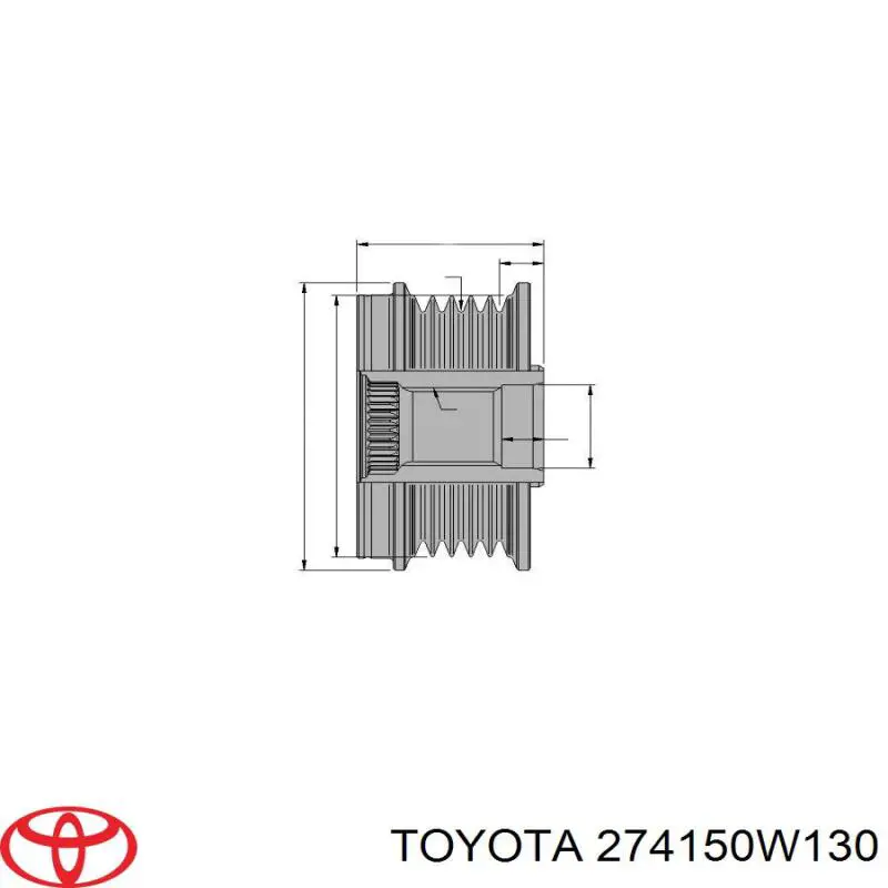 Koło pasowe alternatora Toyota 274150W130 cena, od 76,12 USD