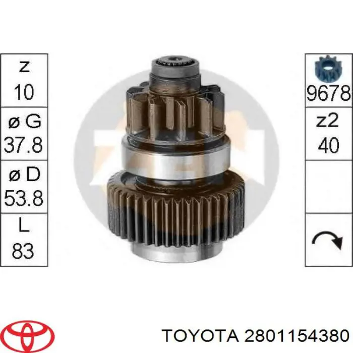 2801154380 Toyota bendiks rozrusznika