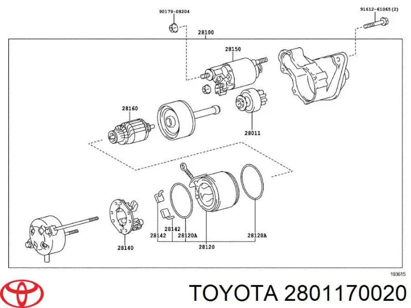 2801170020 Toyota Bendiks rozrusznika