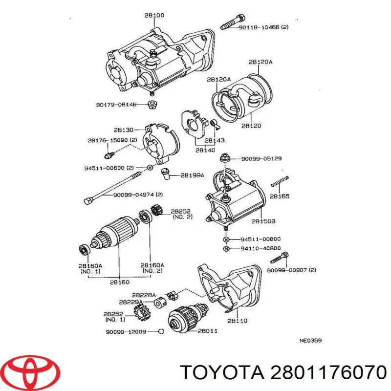 2801176070 Toyota Bendiks rozrusznika