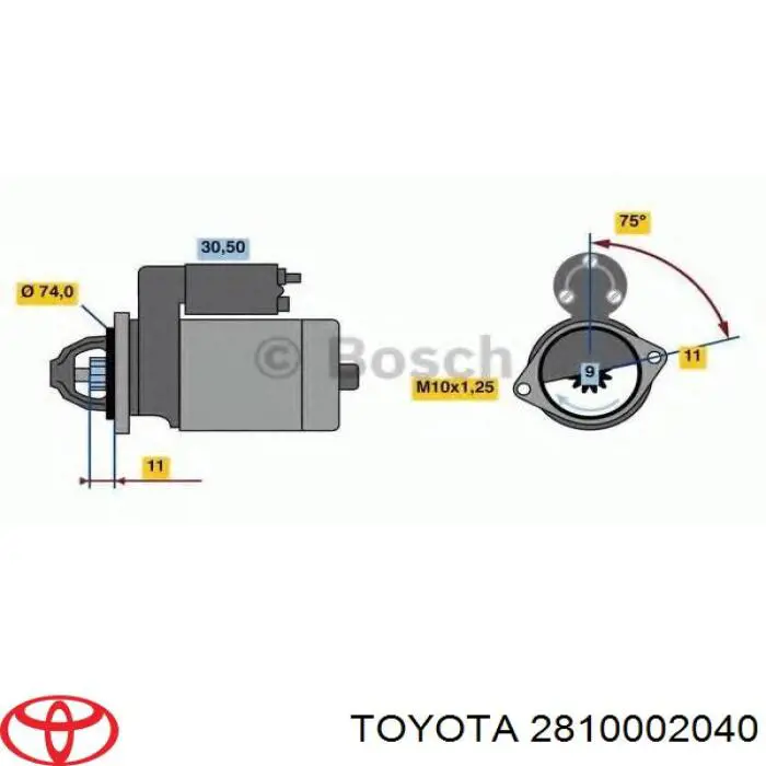 Do koszyka 2810002040 Toyota Rozrusznik