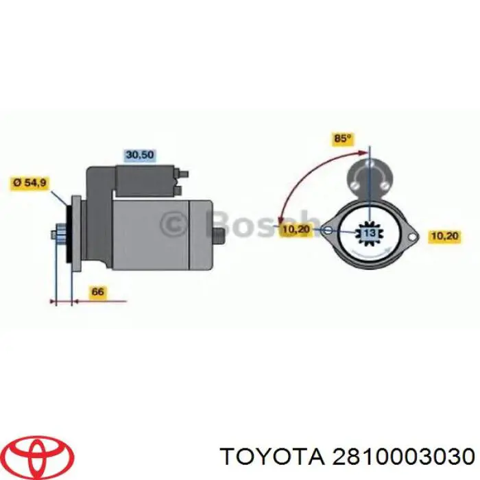 Do koszyka 2810003030 Toyota Rozrusznik