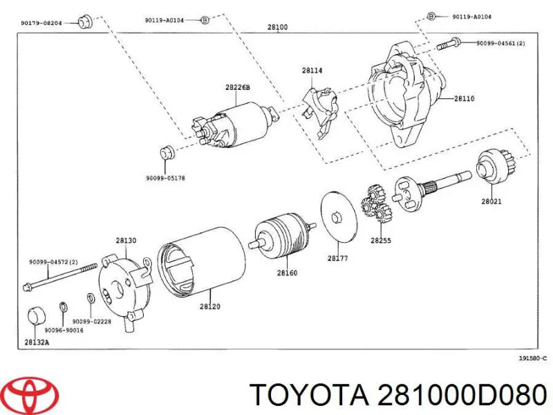 Rozrusznik Toyota 281000D080 cena, od 173,98 USD