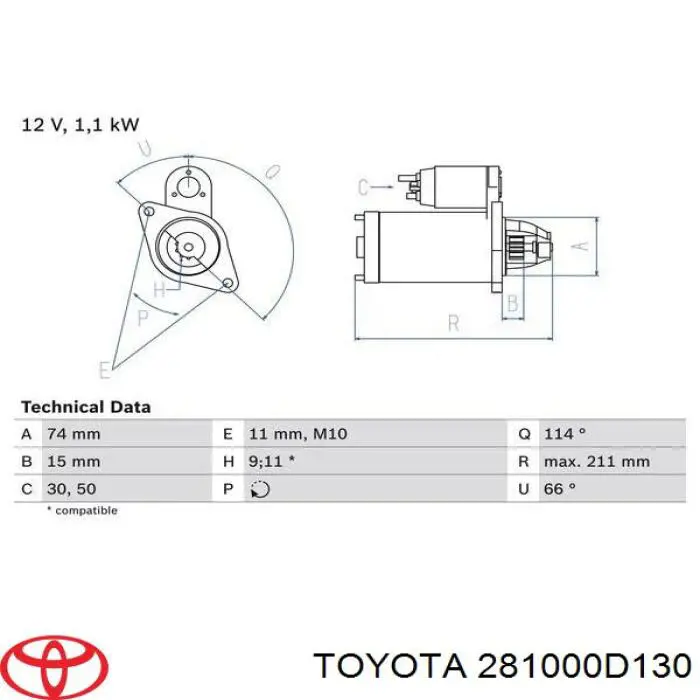 Rozrusznik 281000D130 Toyota