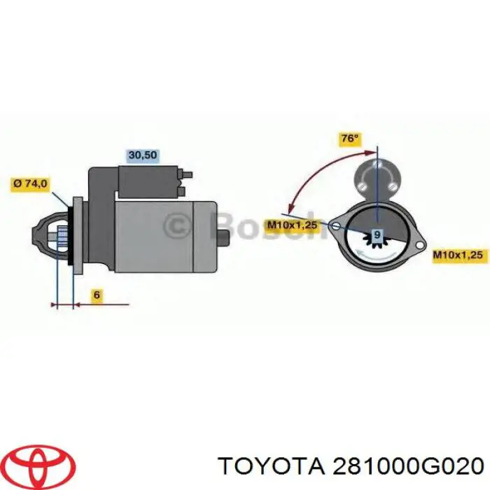 Do koszyka 281000G020 Toyota Rozrusznik